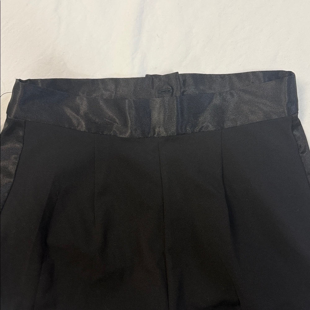 Muse Black Satin-Trim Straight Leg Pants - Picture 11 of 13